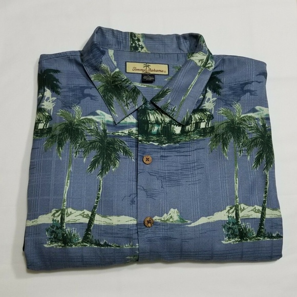 Tommy Bahama Other - Silk TOMMY BAHAMA Short Sleeve Blue/Gray Shirt